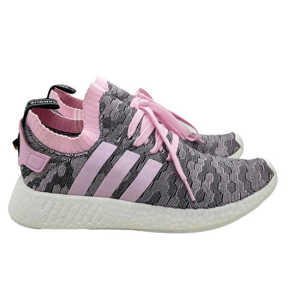 Adidas Sneakers Primeknit Boost Women NMD R2 PK W Wonder Pink CAMO Glitch SZ 10 - Picture 1 of 16